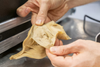 Alternative plant-based protein showing authentic extruded fake meat