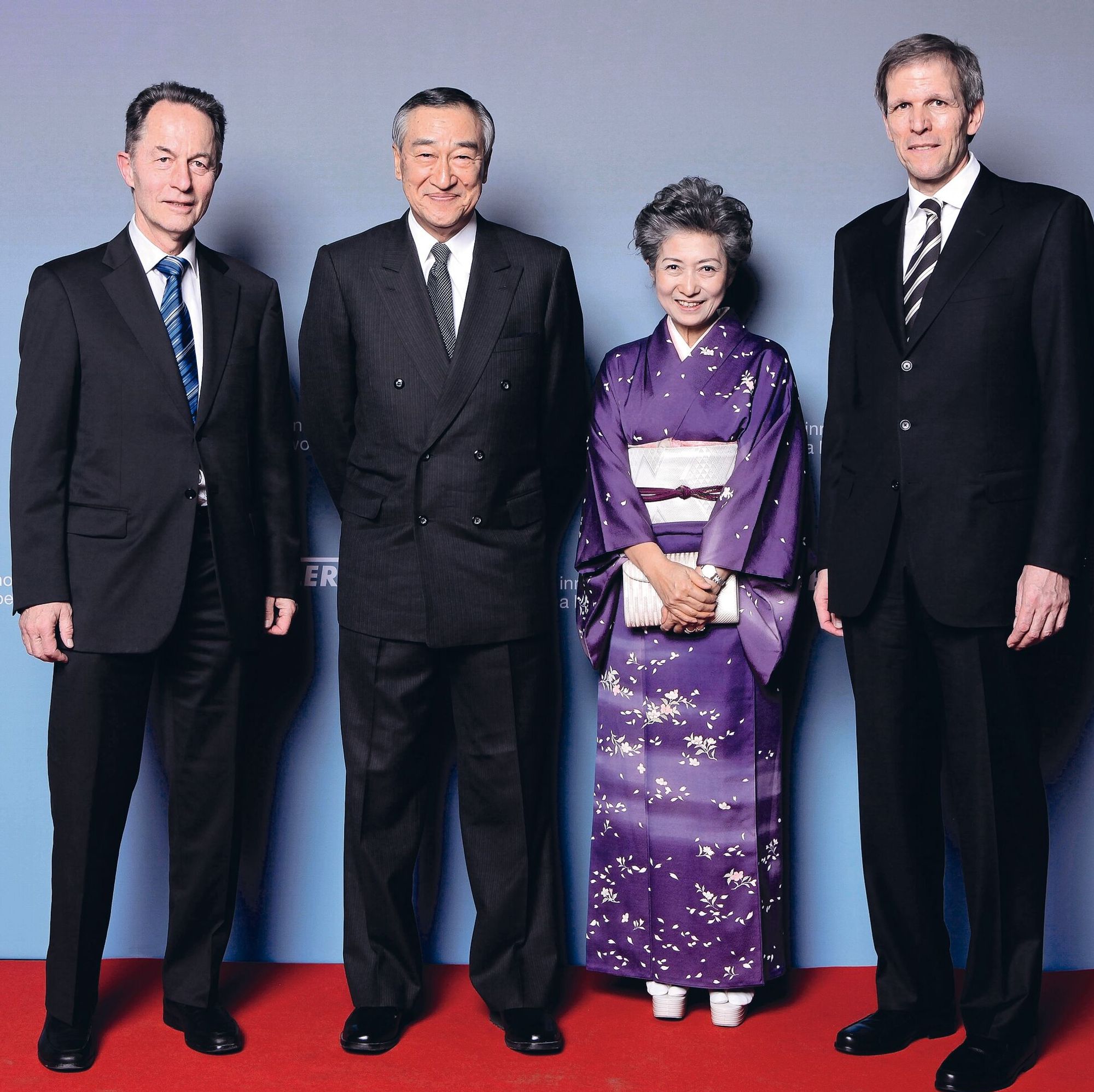 Distinguished visitors from Japan at Bühler’s 150th anniversary in 2010: Urs Bühler and Calvin Grieder with Mr. and Mrs. Shoda. As former CEO and now Honorary Chairman and Executive of Nisshin Seifun Group Inc., Mr. Shoda represents one of Bühler’s most important customers.