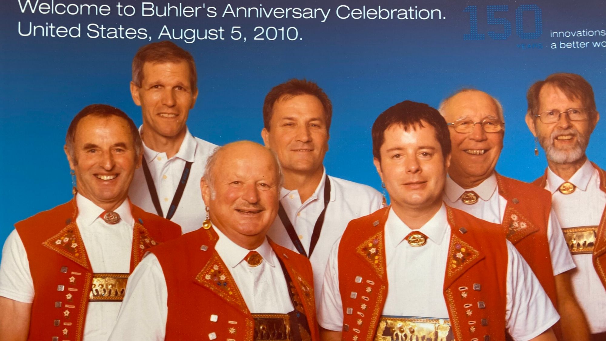 René Steiner an der 150-Jahr Feier von Bühler USA, mit der Kappelle Alpenrose und Calvin Grieder.