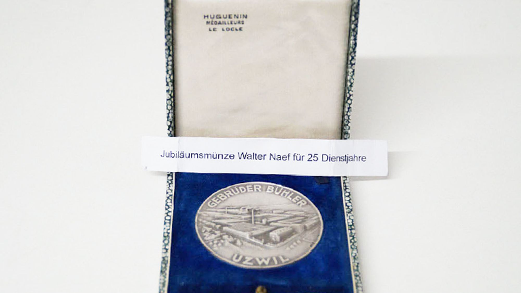 Gedenkmünze von Walter Naef zum 25. Dienstjubiläum, von 1915 – 1940
