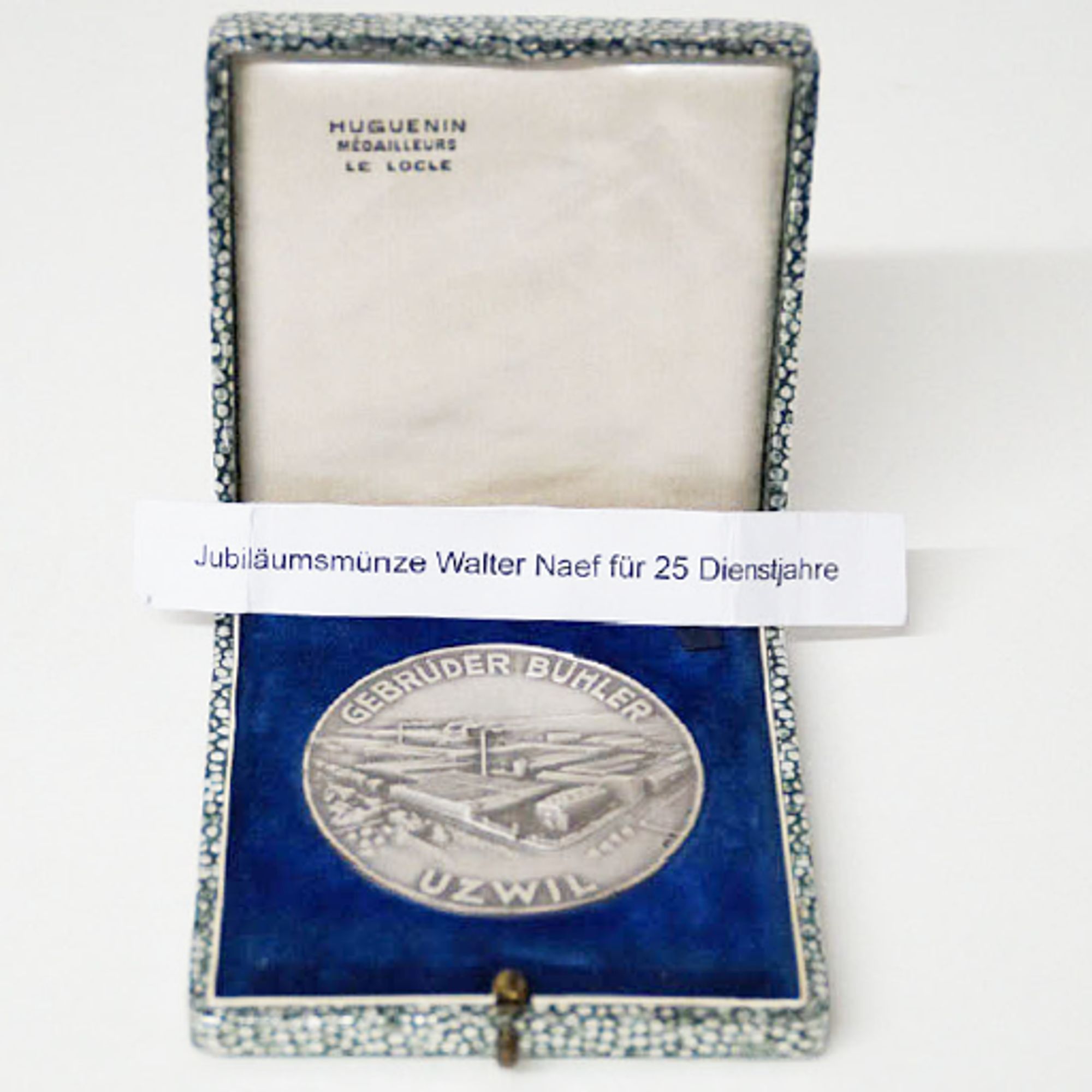 Gedenkmünze von Walter Naef zum 25. Dienstjubiläum, von 1915 – 1940