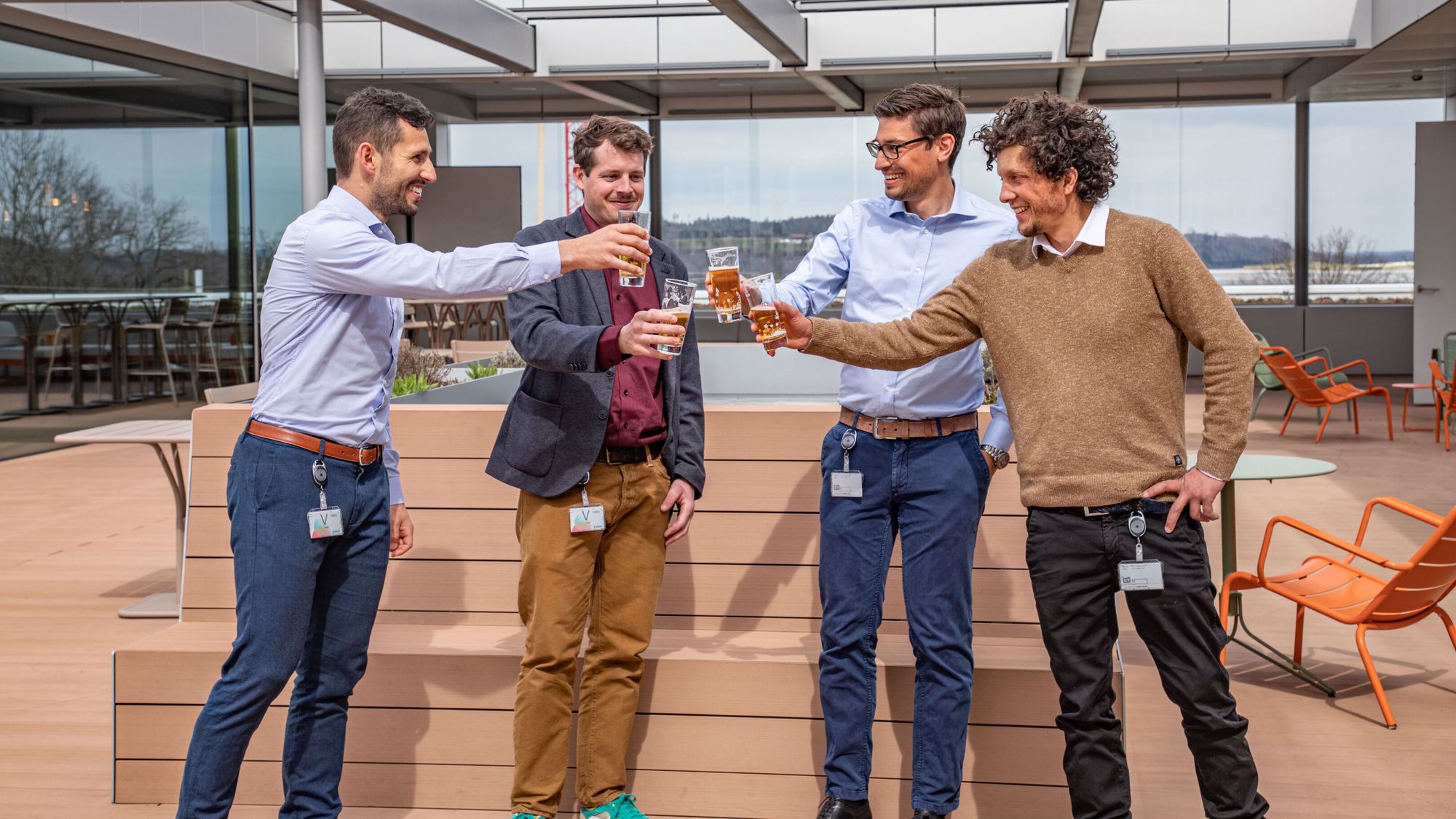 Die vier Gründer der Regiomalz AG, Johannes Hunkeler, Christian Bärtsch, Andreas Schmidli, und Marc Nyffenegger.